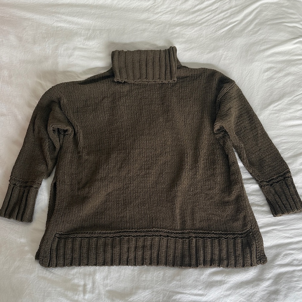 Aerie Dark Olive Turtleneck Sweater